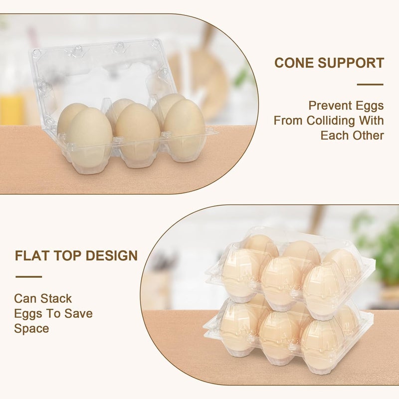 Pintuson 100 Pack Egg Cartons 6 Count - Medium Egg Cartons Cheap Bulk - Half Dozen Egg Carton for Farmers Market, Kitchen Organization and Storage - Image 3